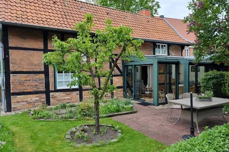 Our rustic weaving mill with garden oasis in the heart of Münsterland