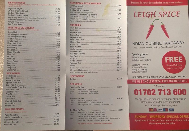 Leigh Spice Indian Takeaway