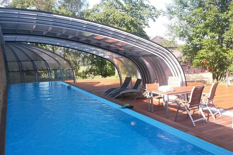 Luxury with swimming pool and sauna in beautiful nature of Bohemian paradise