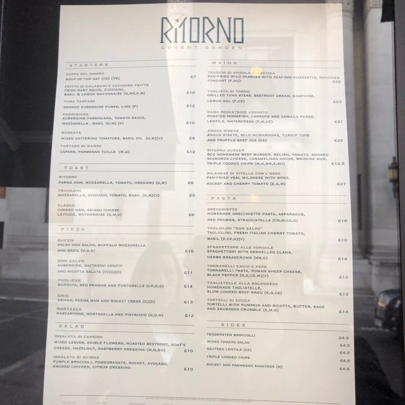 Ritorno Covent Garden