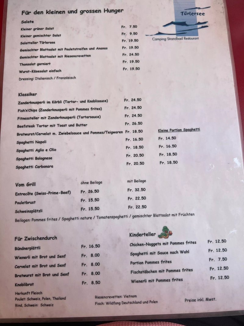Camping - Strandbad - Restaurant Türlersee