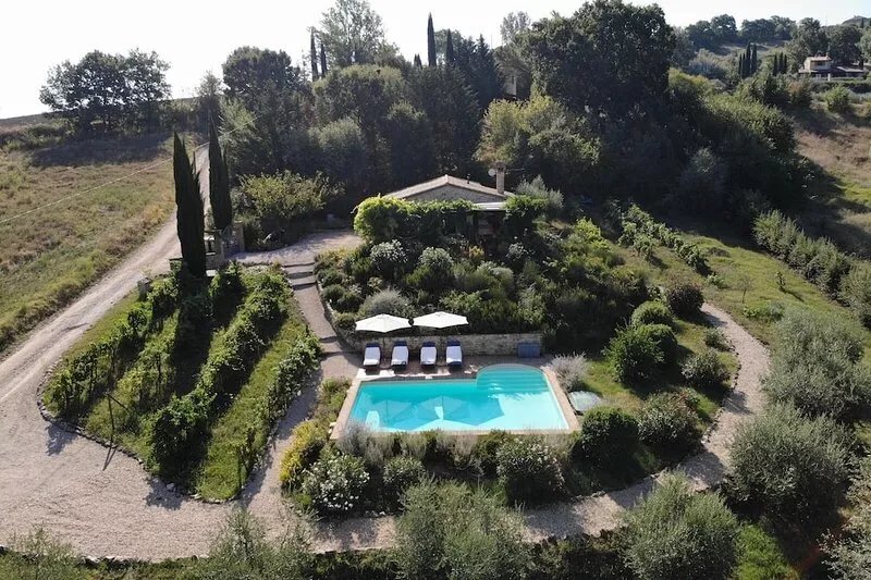 Beautiful stone villa near Todi with private  pool in stunning hillside setting