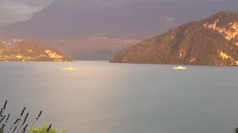 Fantastic mountain and lake view