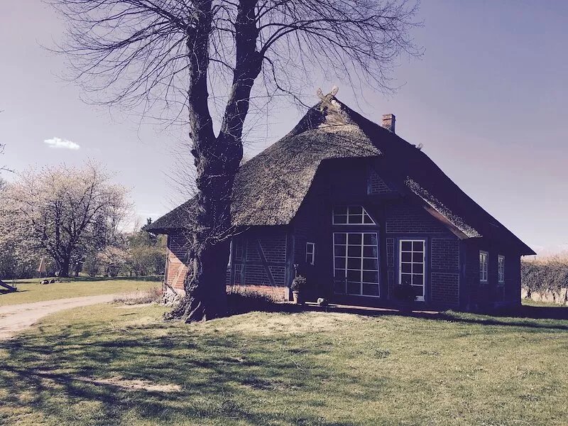 Charming historic thatched roof near Lübeck and the Baltic Sea