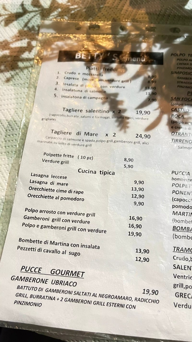 Betty's Pucceria Di Mare