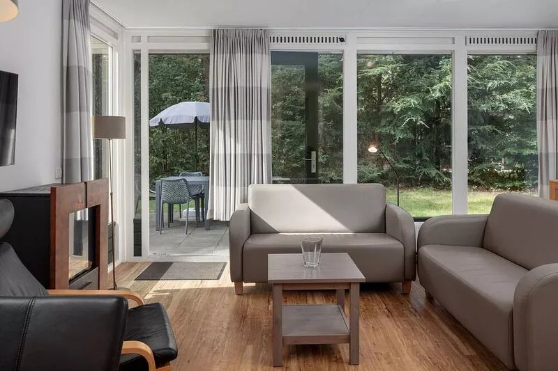 Engaging chalet with dishwasher next to a nature reserve