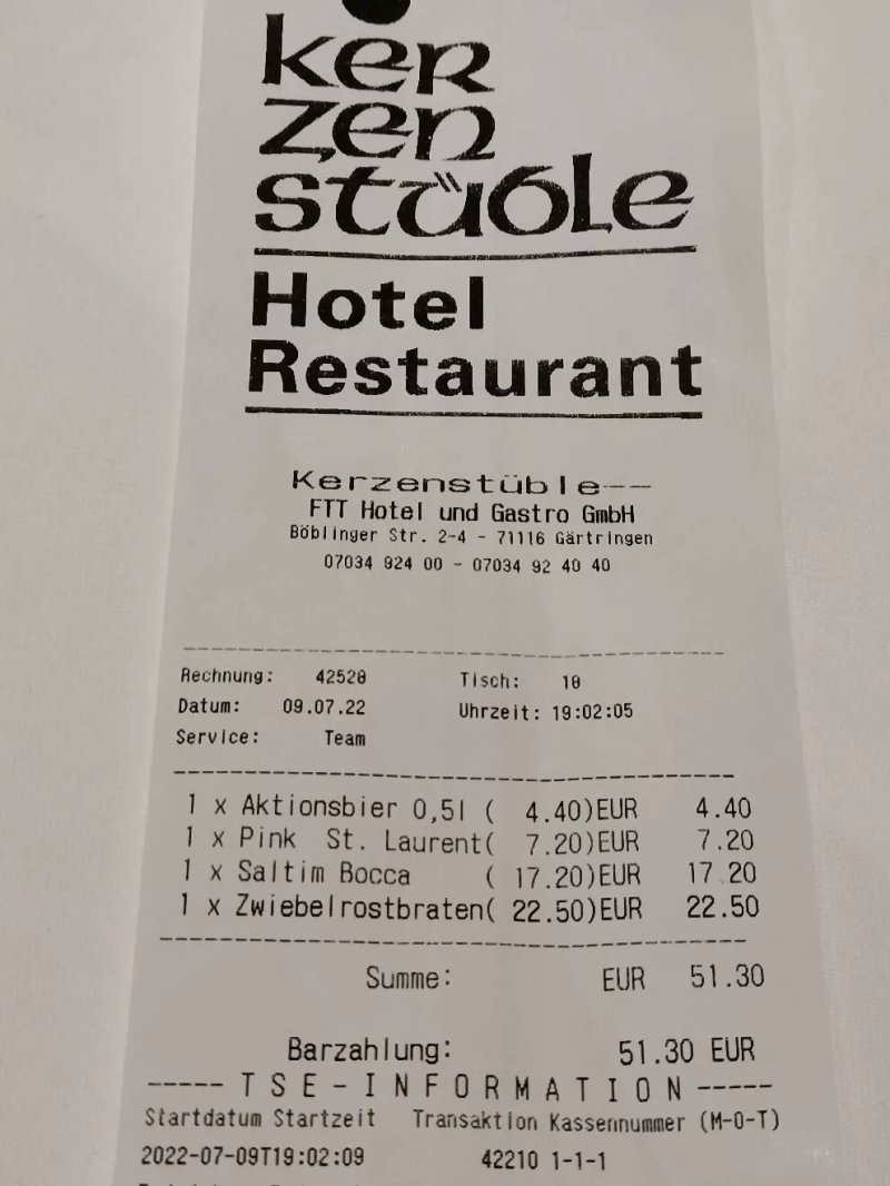 Kerzenstuble Hotel, Restaurant