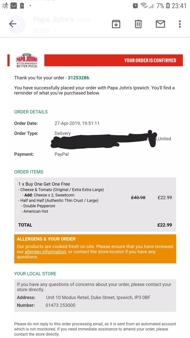 Papa Johns Pizza