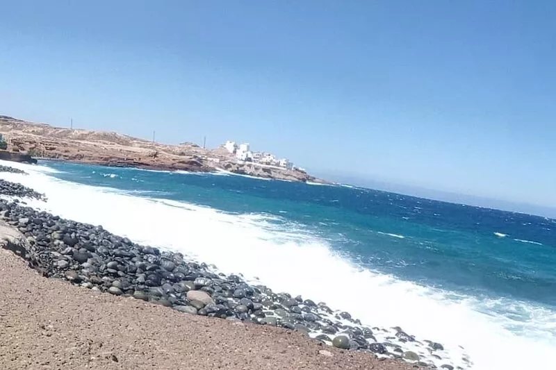 House on the beach in the quiet coastal village of las maretas