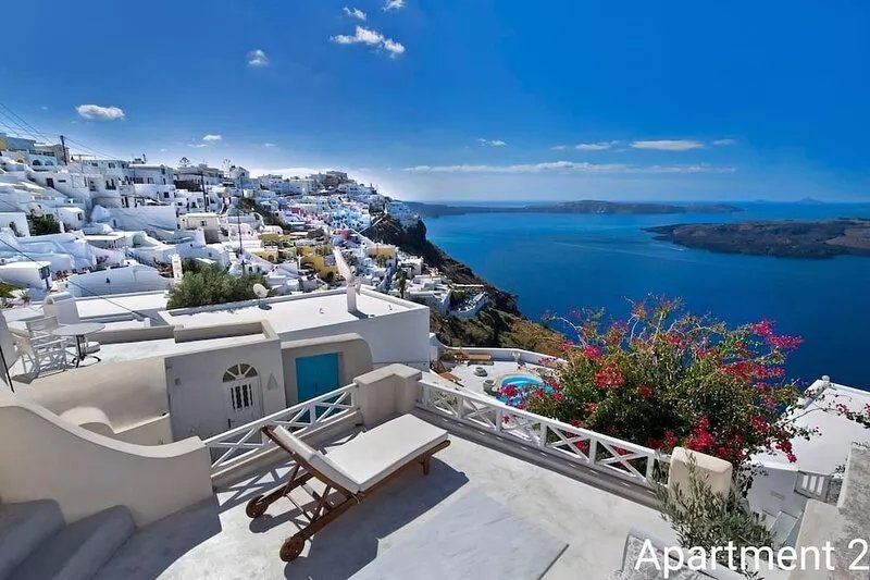 BRIGA VILLAS  Studio 2 - private terrace. Astonishing view of Caldera /volcano