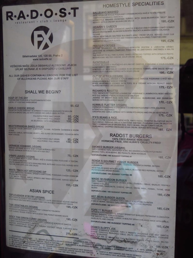 Radost nightclub and vegetarian restaurant