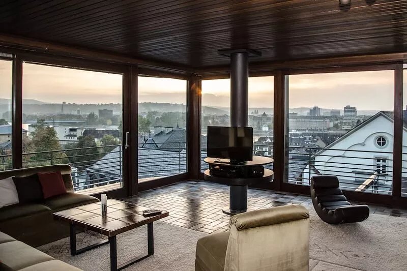 Spacious apartment with a panoramic view of the Rhine, Deutsches Eck and