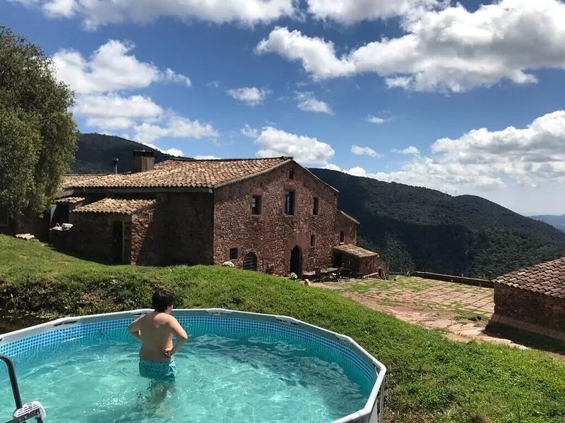 Traditional farmhouse 14th century in the natural park of Montseny