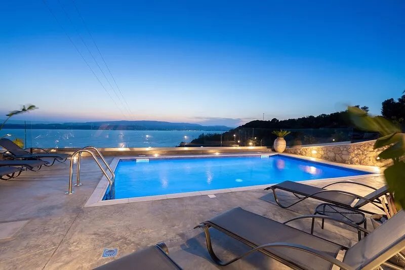 A modern furnished spacious villa with one of the best sunset views