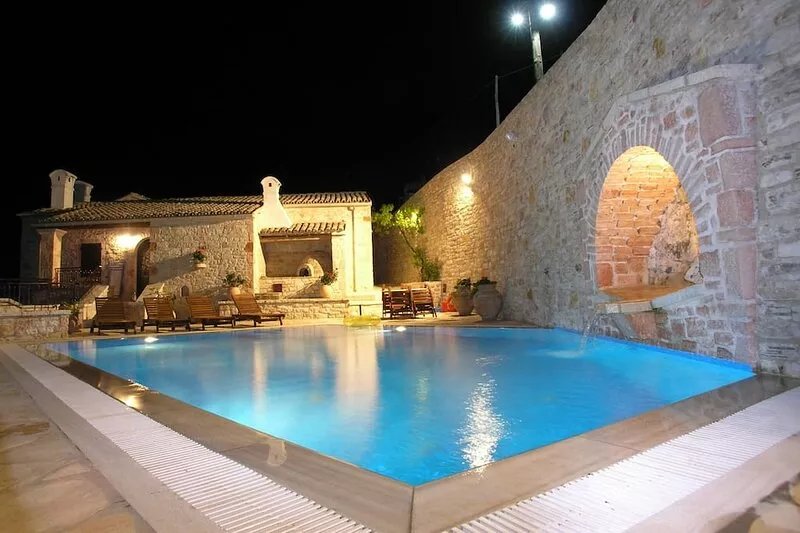 Stone Villa Olympia with stunning Sea views, private pool - perfect for families