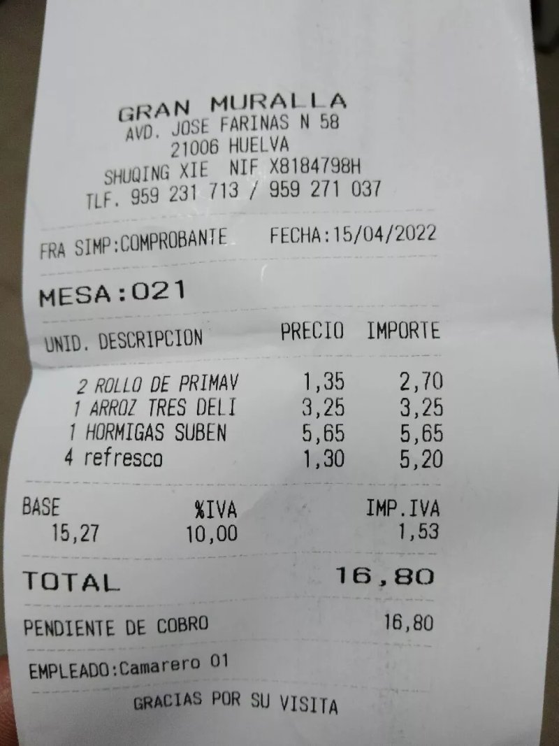 Restaurante Chino Gran Muralla