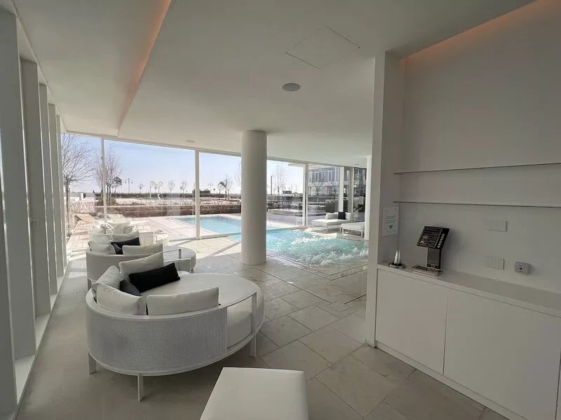 Apartment with direct sea view, private beach, SPA, gym, 5 pools