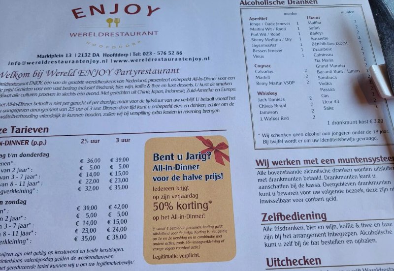Wereldrestaurant Enjoy