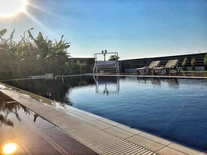 Seafront Villa with large swimming pool with sea and mountain views.