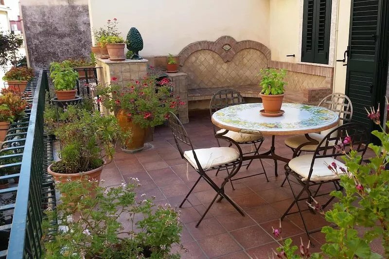 Typical residence with attic and terrace in the center of Taormina