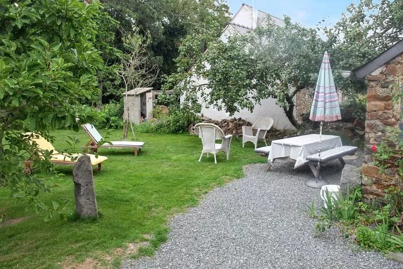 Homerez - Charming House in Pordic with Fireplace and Enclosed Garden