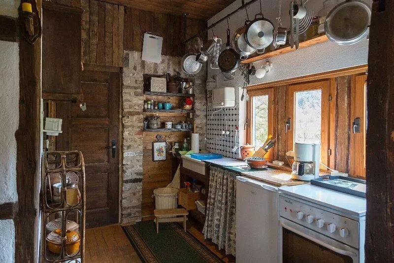 historic half-timbered house on the edge of a forest in a secluded location