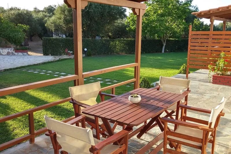 Private Apartments in 6500m2 Fenced Off Green Olive Groove 200m away from beach