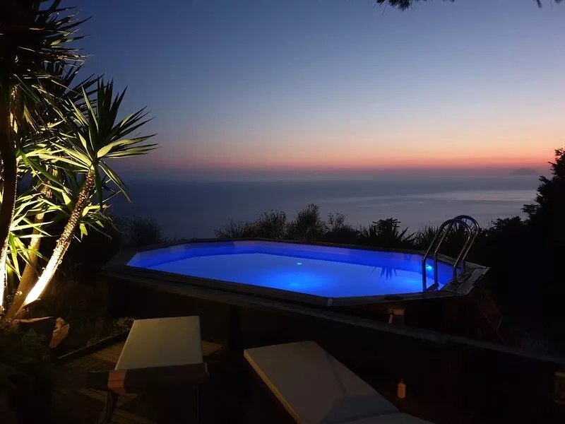 Eolie Getaway Relax sunsetTrekking Nature Lovers sauna private pool hot tub