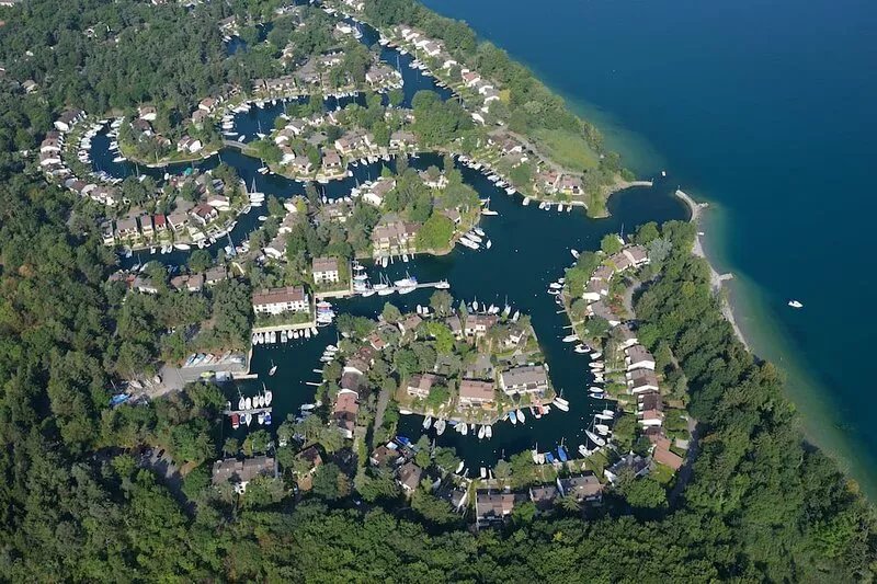House feet in the water