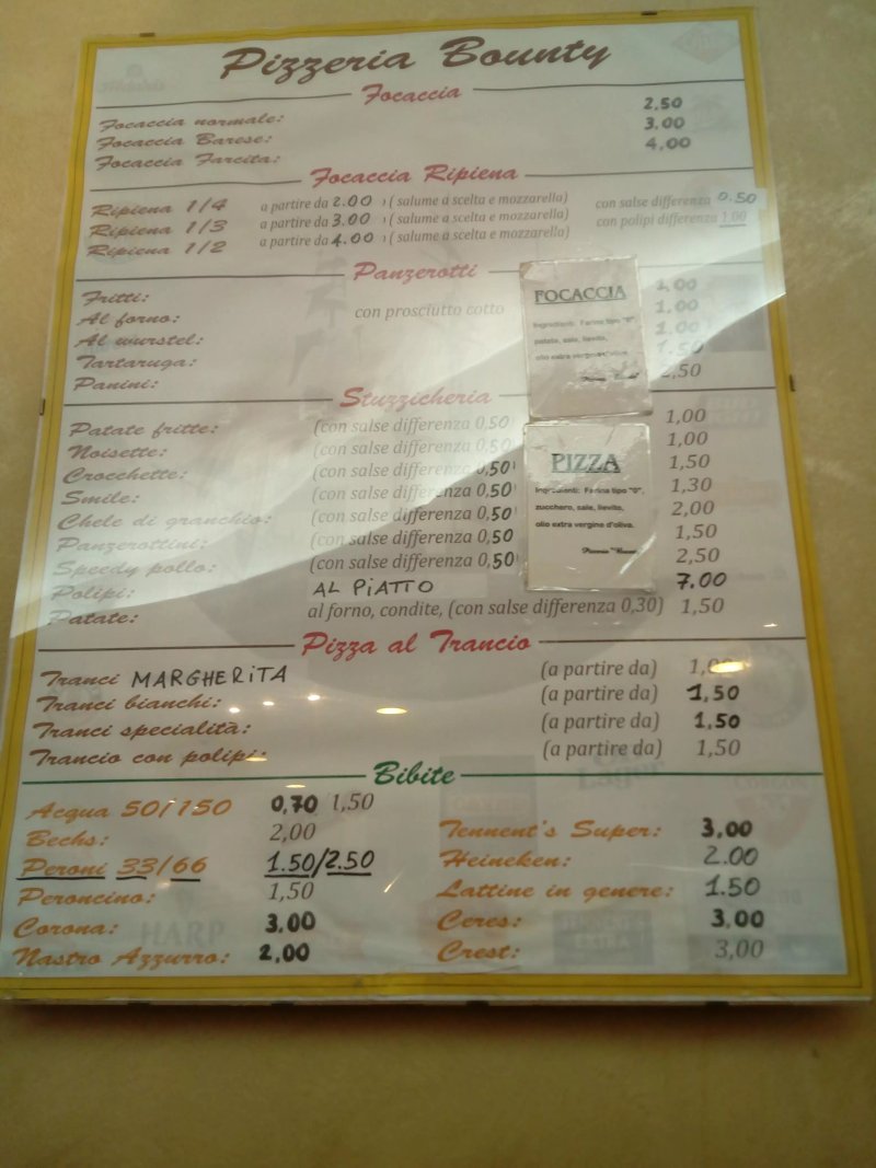 Pizzeria Gastronomia Bounty Di Lionetti Donato & C. Sas