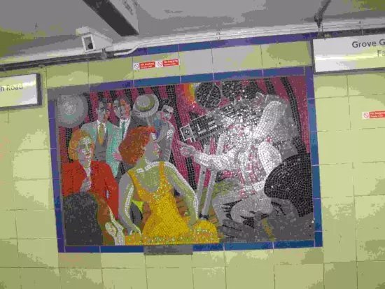 Alfred Hitchcock Mosaics -Leytonstone tube station