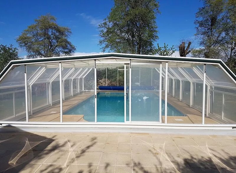 Stone cottage in peaceful location,  private covered pool near Josselin.