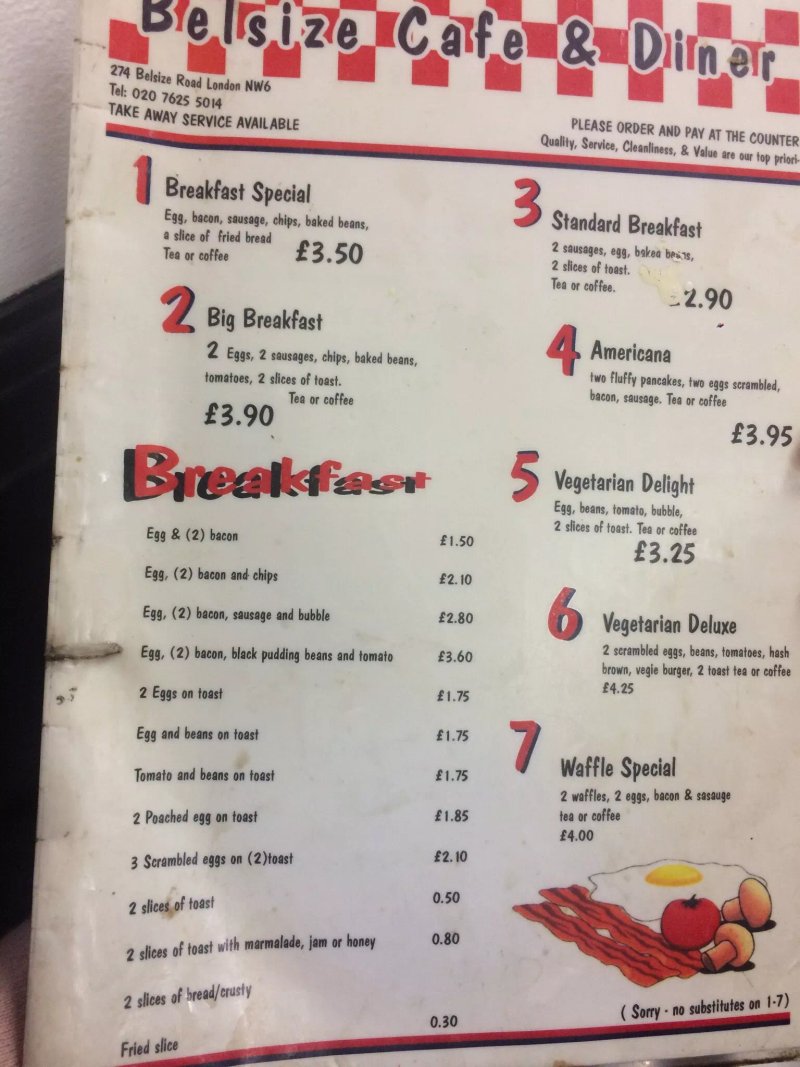 Belsize Cafe and Diner 274 Belsize Rd London