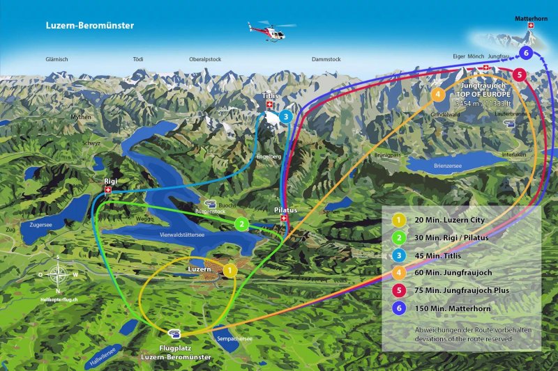 Helikopterflug Luzern-Beromunster
