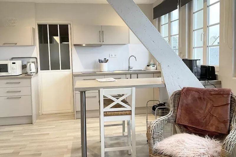 bright apartment with harbor views
