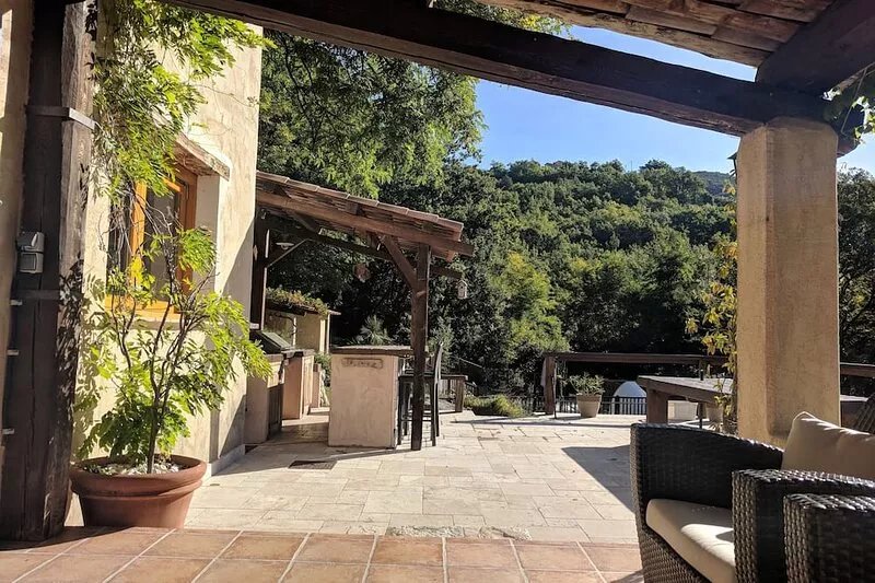 Country House near Greolieres with pool, mountain views, 1.5 acres private land