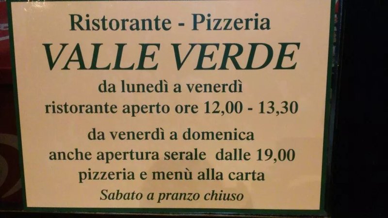 Valle Verde - Trattoria Pizzeria Bar