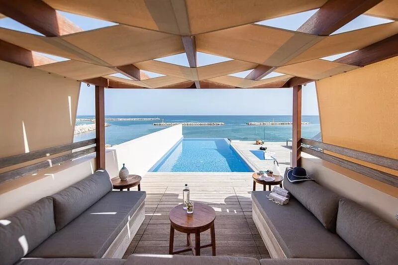 CELESTINE, beach front villa with roof top pool and spectacular views.