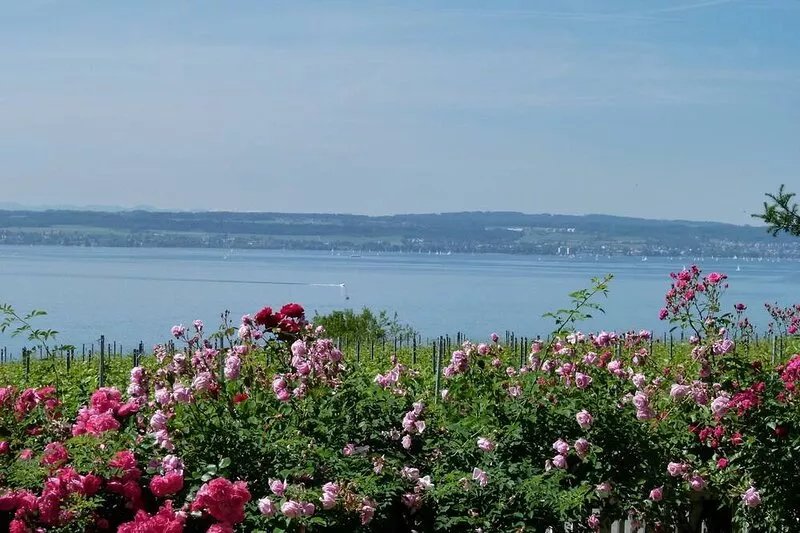 Charming vacation home for 2 people with lake view from the large balcony in a