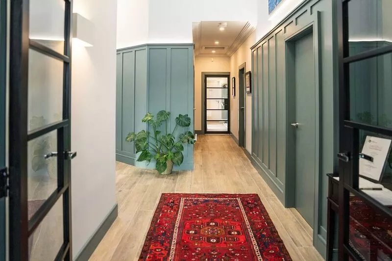 a luxury new build eco house in a walled garden