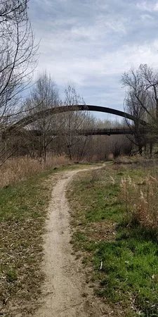 Wooden footbridge over the River Cega
