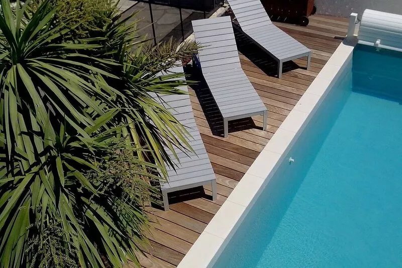Large holiday home with pool just steps from the beach