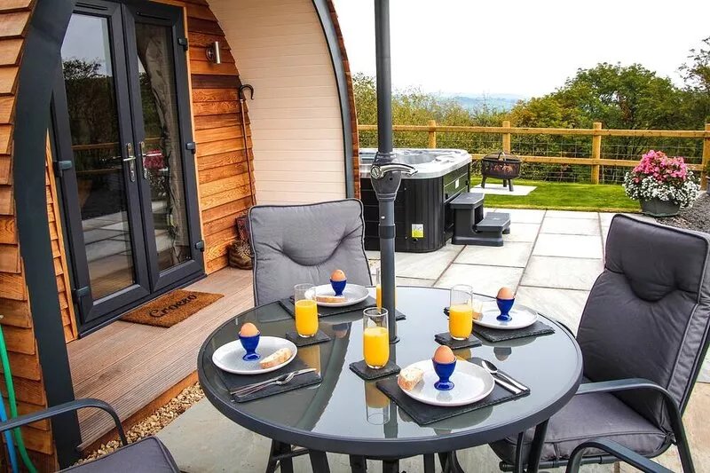Cwm Hapus  -  Glamping Pod with Hot Tub Sleeping 4 guests, Pet Friendly