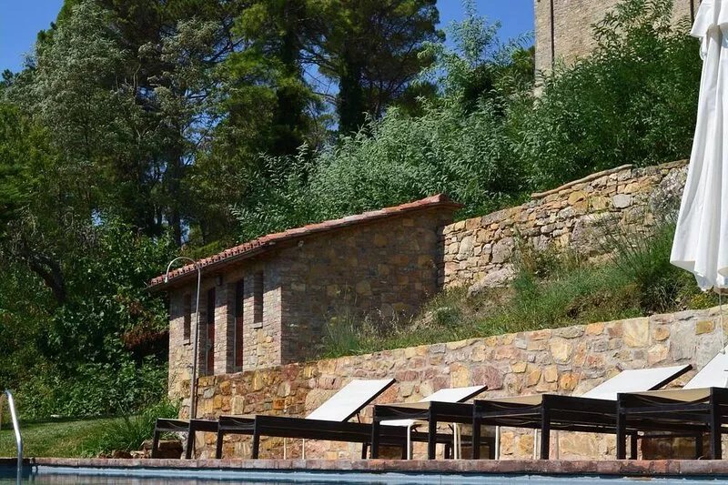 Umbria reconstructed olive mill in Castello Di Montegiove, Leccino