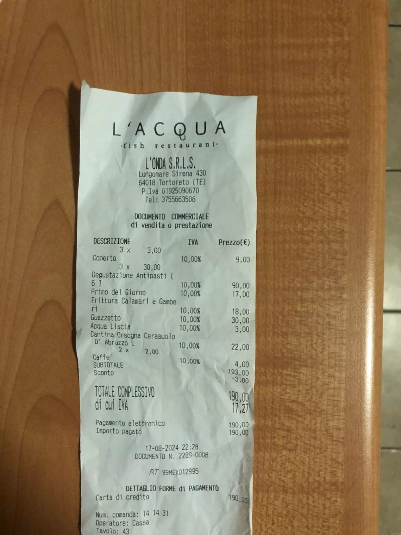 L' Acqua Fish Restaurant | Tortoreto