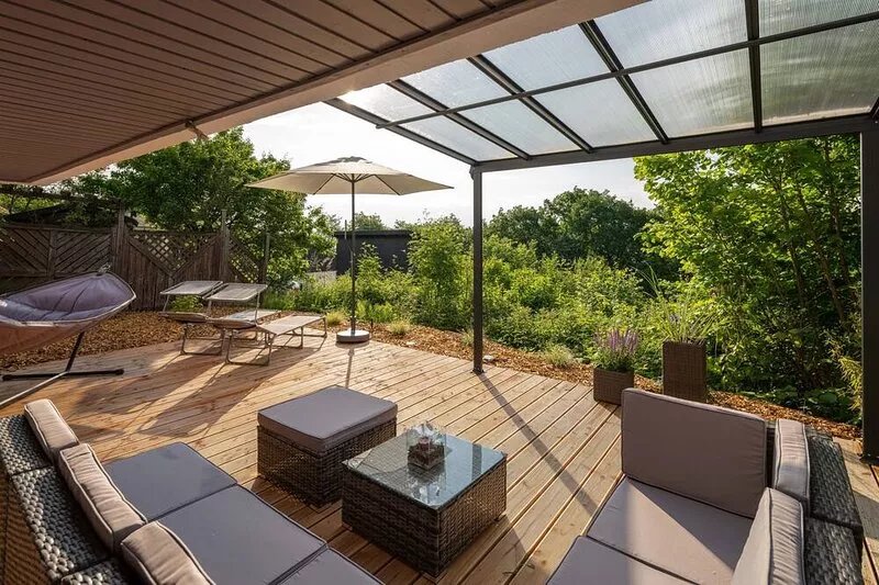 RhönKristall modern terrace house with a far-reaching view