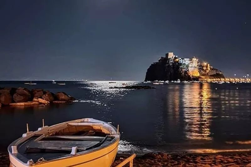 Enchanting Beach House with spectacular Bay of Naples and Aragonese Castle views