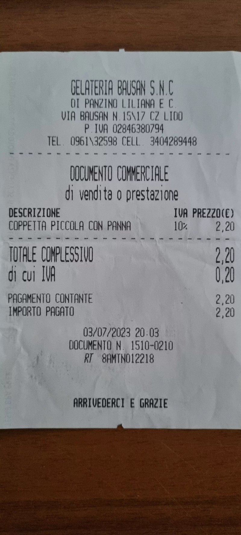 Gelateria Bausan di Panzino l.