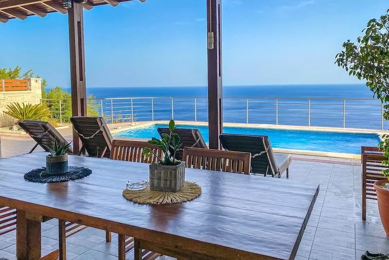 Maistros villa  on a hillside of South Crete with a view of Libyan sea.
