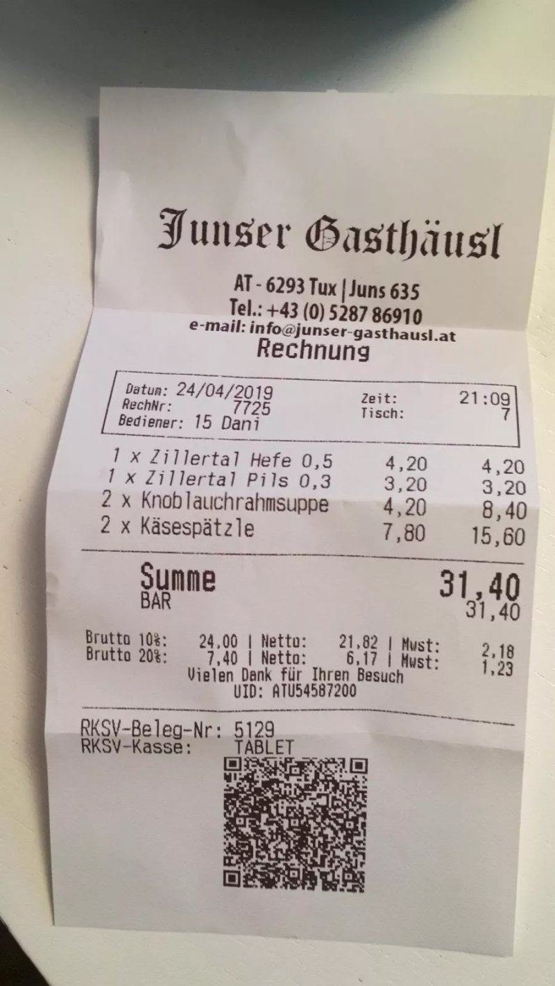 Junser Gasthaus'l, Pizzeria Tux
